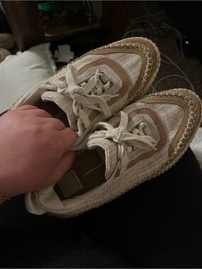Dolce Vita Beige and Cream Espadrille-Style Sneakers